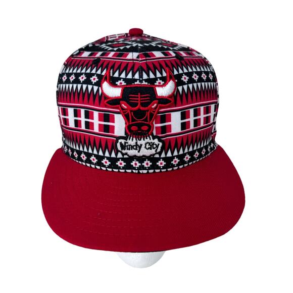 New Era NBA Chicago Bulls Adjustable Snapback Hat Tri-All Print 9FIFTY‎ Red OS - Picture 2 of 12